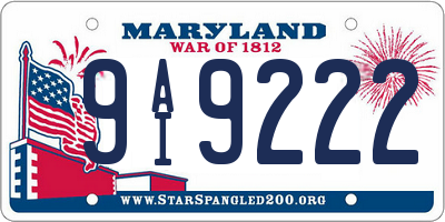 MD license plate 9AI9222