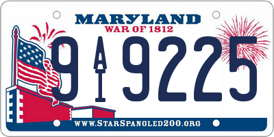 MD license plate 9AI9225