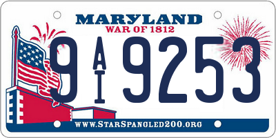 MD license plate 9AI9253