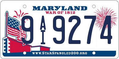 MD license plate 9AI9274