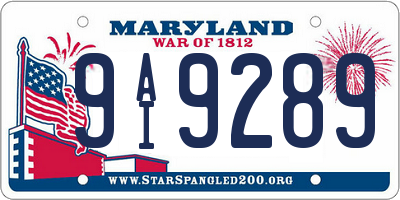 MD license plate 9AI9289