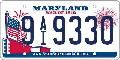 MD license plate 9AI9330