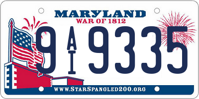 MD license plate 9AI9335