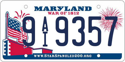 MD license plate 9AI9357