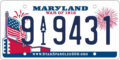 MD license plate 9AI9431