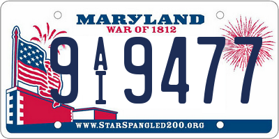 MD license plate 9AI9477