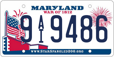 MD license plate 9AI9486