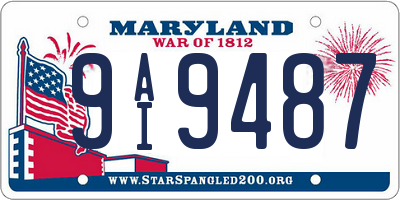 MD license plate 9AI9487