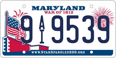 MD license plate 9AI9539