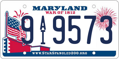 MD license plate 9AI9573