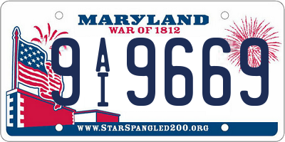 MD license plate 9AI9669