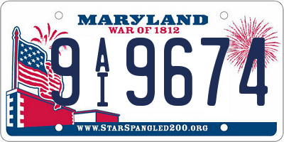 MD license plate 9AI9674