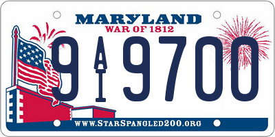 MD license plate 9AI9700