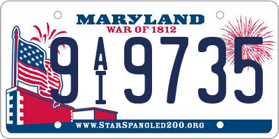 MD license plate 9AI9735