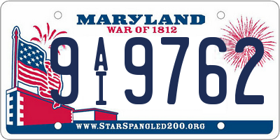 MD license plate 9AI9762