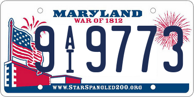 MD license plate 9AI9773