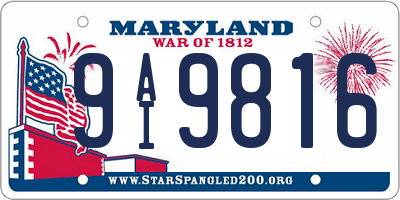 MD license plate 9AI9816