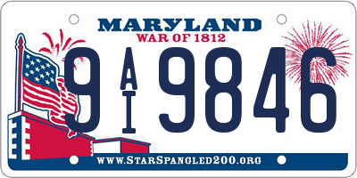 MD license plate 9AI9846