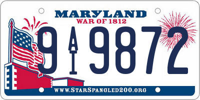 MD license plate 9AI9872