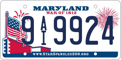 MD license plate 9AI9924