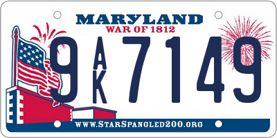 MD license plate 9AK7149