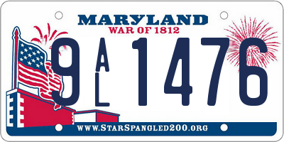 MD license plate 9AL1476