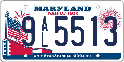MD license plate 9AL5513