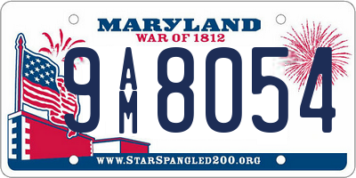 MD license plate 9AM8054