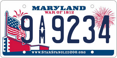 MD license plate 9AM9234