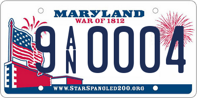 MD license plate 9AN0004