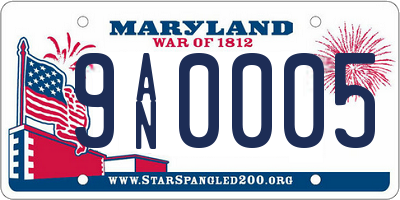 MD license plate 9AN0005