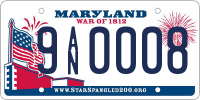 MD license plate 9AN0008