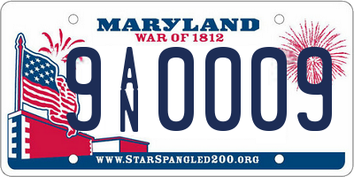 MD license plate 9AN0009