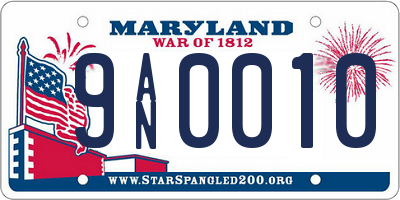 MD license plate 9AN0010