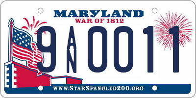MD license plate 9AN0011