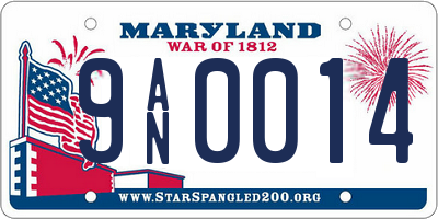 MD license plate 9AN0014