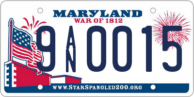 MD license plate 9AN0015
