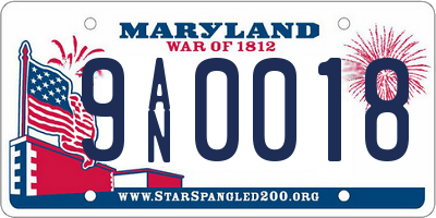 MD license plate 9AN0018