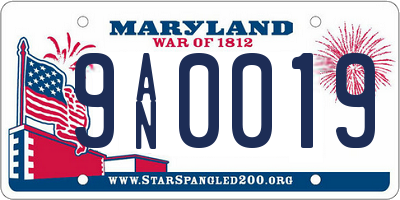 MD license plate 9AN0019