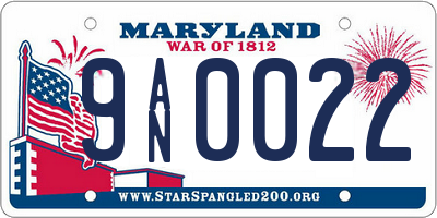 MD license plate 9AN0022