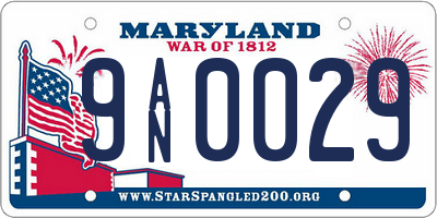 MD license plate 9AN0029