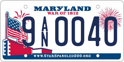 MD license plate 9AN0040