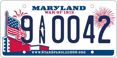 MD license plate 9AN0042