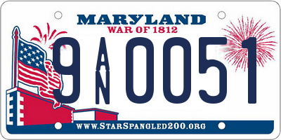 MD license plate 9AN0051