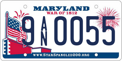 MD license plate 9AN0055