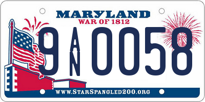 MD license plate 9AN0058