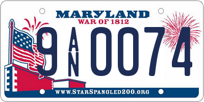 MD license plate 9AN0074