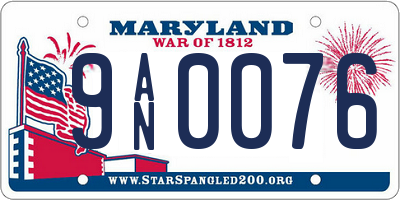 MD license plate 9AN0076