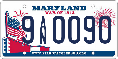 MD license plate 9AN0090