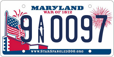 MD license plate 9AN0097